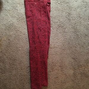 Red Leopard print pants by Zara